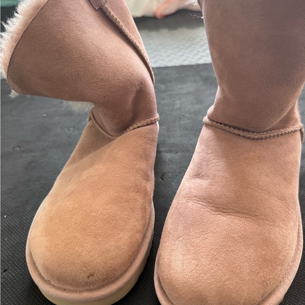 Dust Pink Irina Star Charm Bailey UGG Pink Suede Winter Boot - Picture 3 of 4
